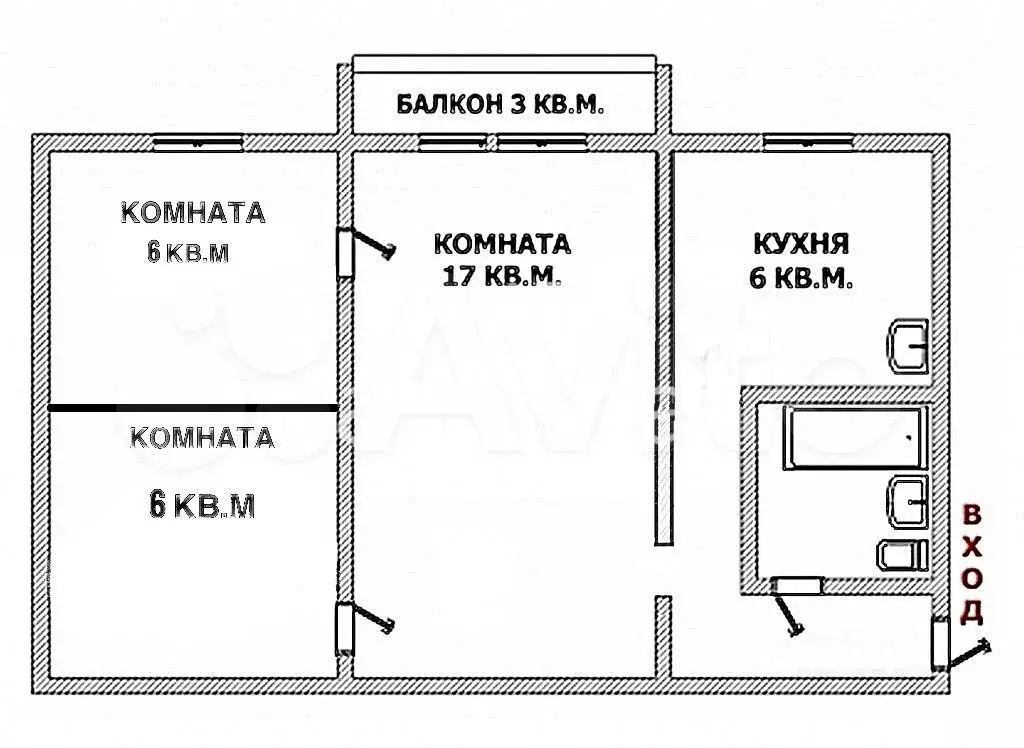 2-к. квартира, 45 м, 4/5 эт. - Фото 0