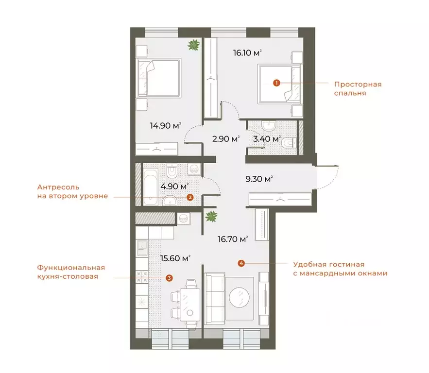 3-к кв. Санкт-Петербург Зеленогорская ул., 3 (83.8 м) - Фото 0