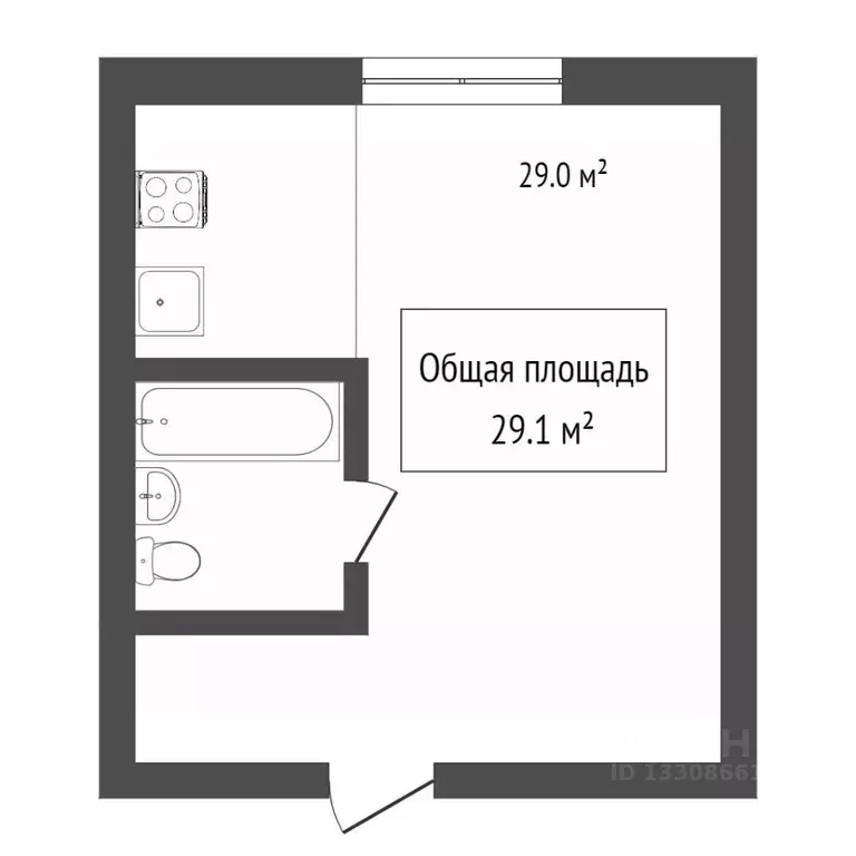 1-к кв. Томская область, Северск Коммунистический просп., 120 (29.0 м) - Фото 2
