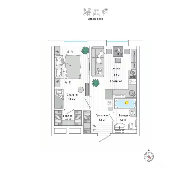 2-к кв. Приморский край, Владивосток ул. Нейбута (40.8 м) - Фото 1