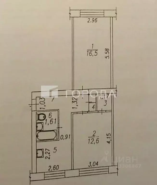 2-к кв. Кемеровская область, Новокузнецк ул. Сеченова, 24 (47.0 м) - Фото 2