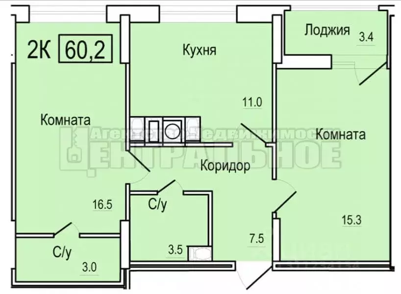 2-к кв. Смоленская область, Смоленск ул. 1-я Восточная, 5 (60.2 м) - Фото 0