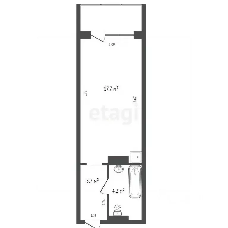 Студия Красноярский край, Красноярск Лесопарковая ул., 25 (24.9 м) - Фото 2
