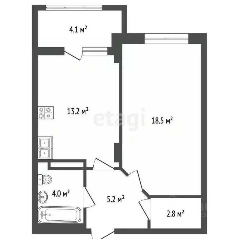 1-к кв. Краснодарский край, Анапа Таманская ул., 121к2 (44.8 м) - Фото 2