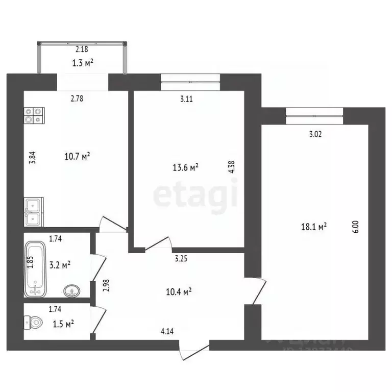 2-к кв. Тюменская область, Тюмень ул. Московский Тракт, 85 (59.6 м) - Фото 2