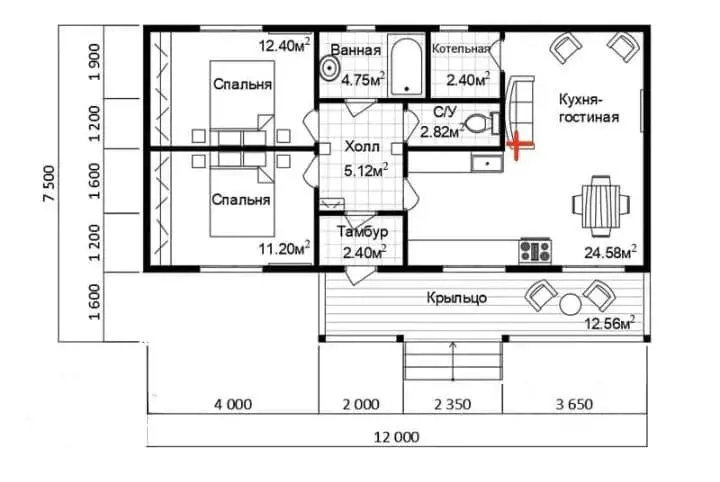 Коттедж в Татарстан, Лаишевский район, с. Кирби Молодежная ул. (75 м) - Фото 1
