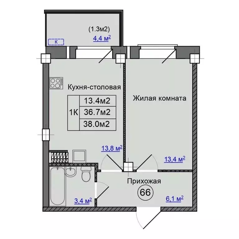1-к кв. Псковская область, Псковский район, Завеличенская волость, д. ... - Фото 1