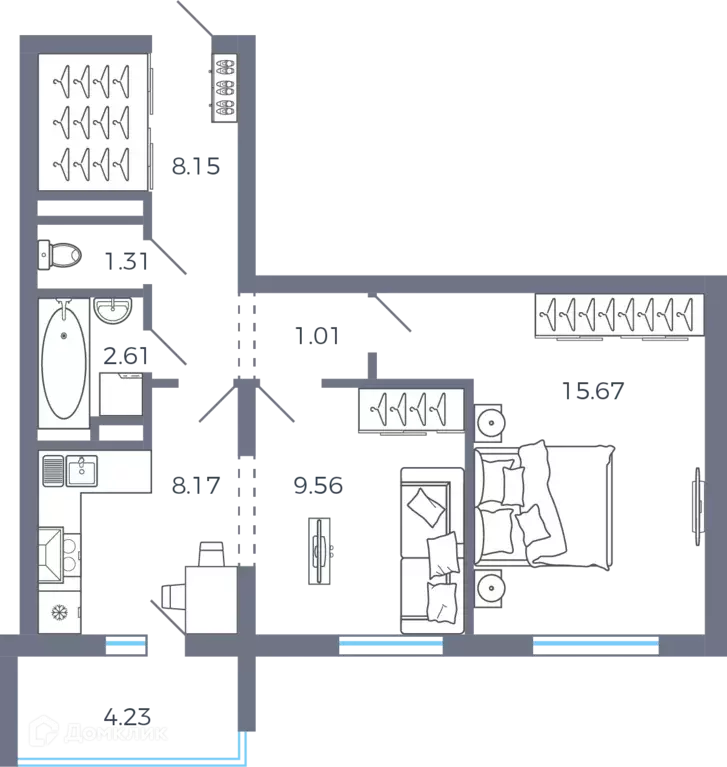 Продаётся 2-к квартира, 49.3 м - Фото 0