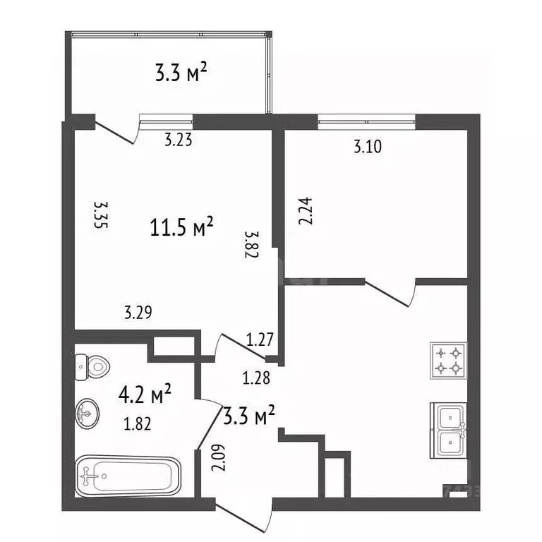 1-к кв. Санкт-Петербург ул. Ивинская, 19к1 (40.0 м) - Фото 2