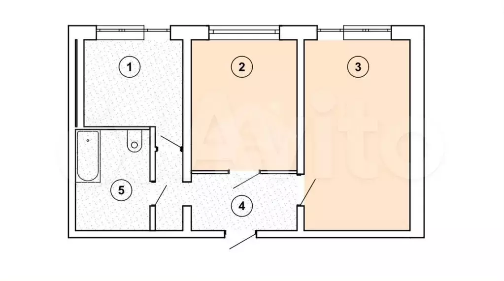 2-к. квартира, 47 м, 3/5 эт. - Фото 0