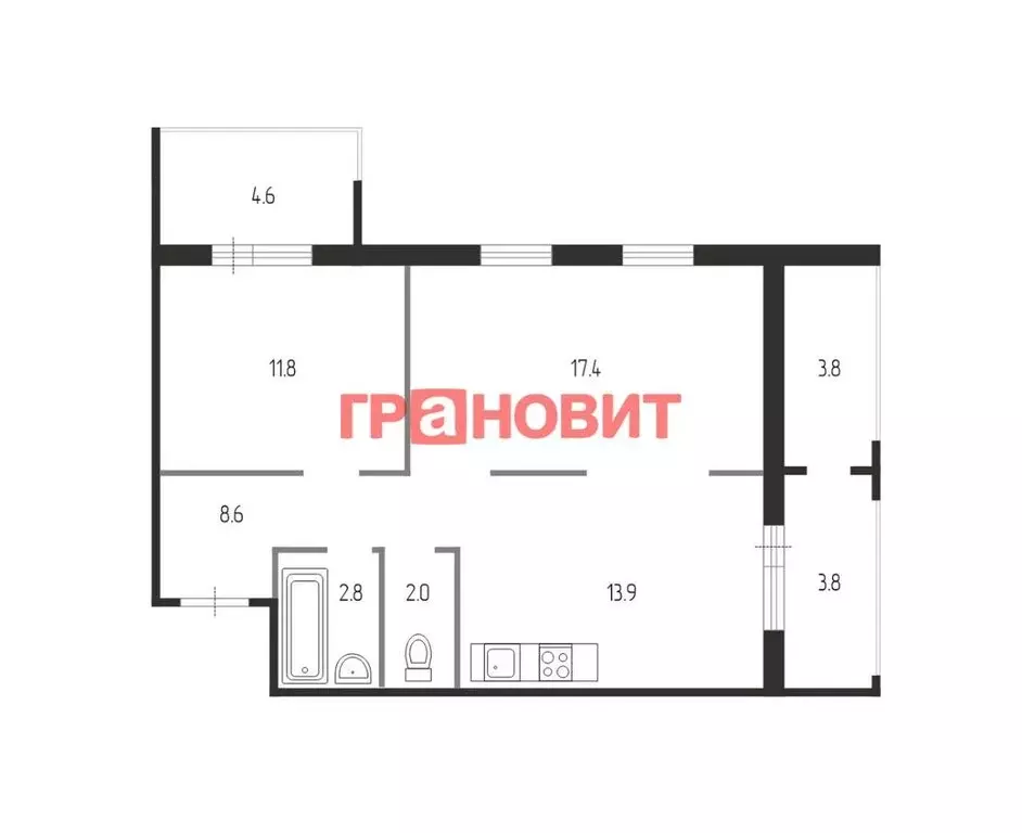 2-комнатная квартира: Новосибирск, улица Сибиряков-Гвардейцев, 53/1 ... - Фото 0