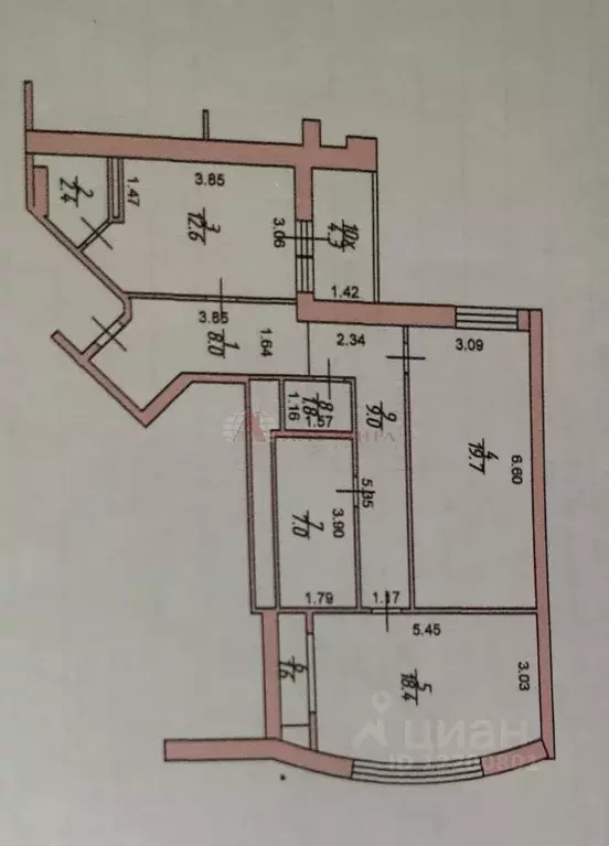 3-к кв. Ростовская область, Ростов-на-Дону пер. Семашко, 113 (83.0 м) - Фото 1