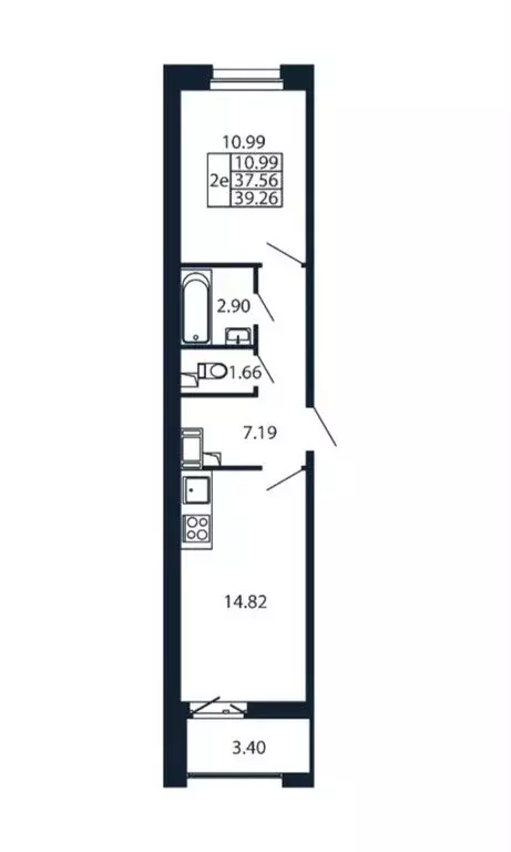 1-комнатная квартира: городской посёлок Новоселье, Центральная улица, ... - Фото 1