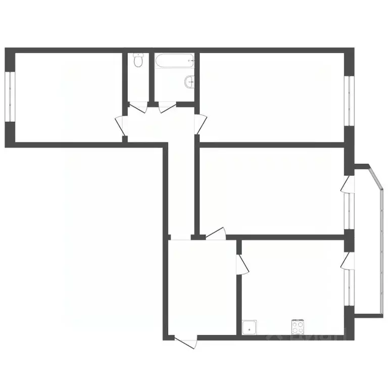 3-к кв. Тюменская область, Тюмень ул. Монтажников, 19 (90.5 м) - Фото 2