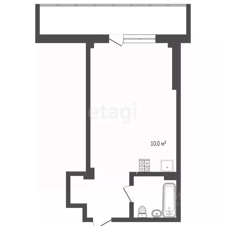 Студия Тюменская область, Тюмень Кремлевская ул., 112к4 (34.3 м) - Фото 2
