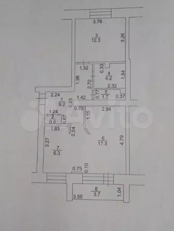 2-к. квартира, 53,8 м, 3/5 эт. - Фото 0