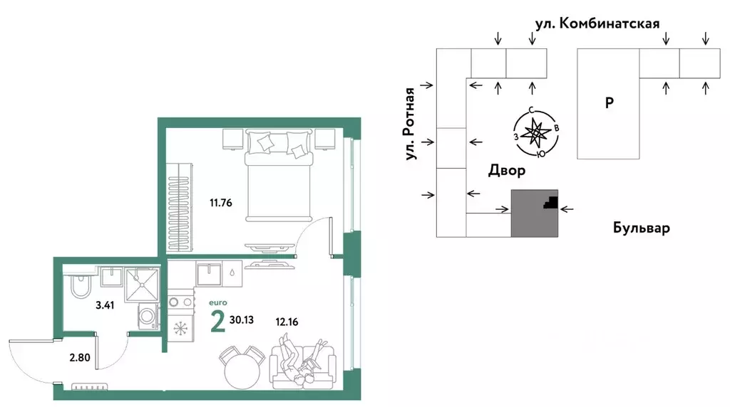 2-к кв. Свердловская область, Екатеринбург муниципальное образование, ... - Фото 1