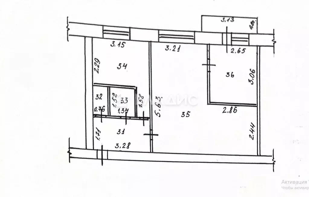2-к кв. Пензенская область, Заречный Комсомольская ул., 22 (50.2 м) - Фото 2