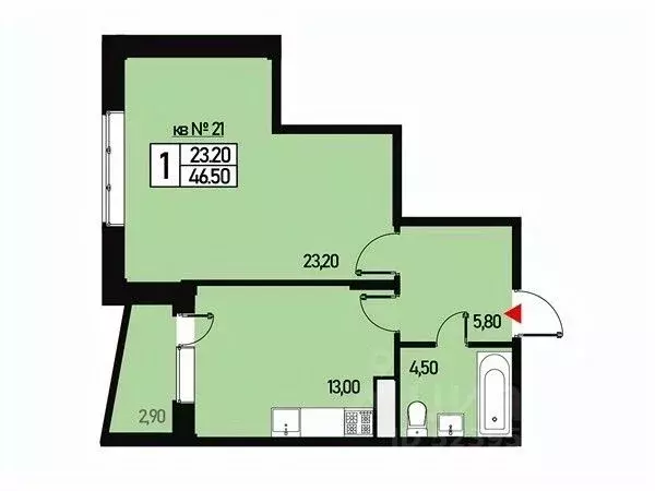 1-к кв. Москва ул. Генерала Донскова, 25к6 (46.0 м) - Фото 0