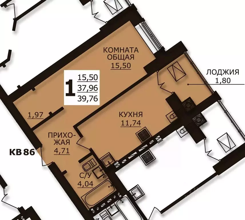 1-к кв. Ивановская область, Иваново ул. Шубиных, 13А (39.76 м) - Фото 0