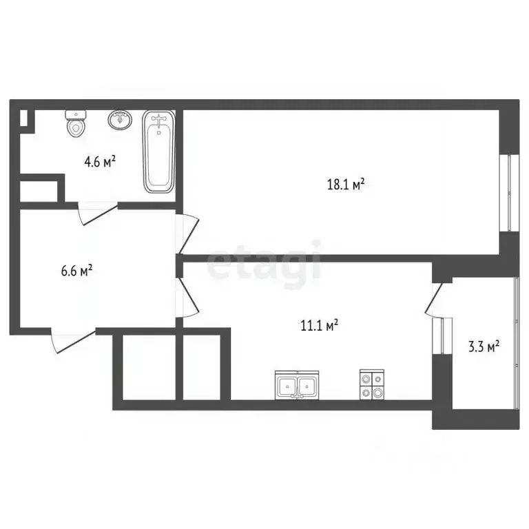 1-к кв. Москва Лосиноостровская ул., 45к1 (42.0 м) - Фото 2