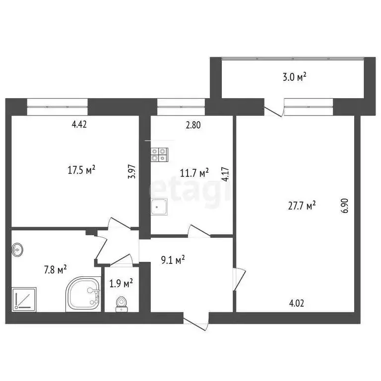 2-комнатная квартира: Йошкар-Ола, Ленинский проспект, 8 (75.7 м) - Фото 0