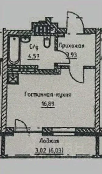 Студия Свердловская область, Екатеринбург ул. Викулова (28.4 м) - Фото 1