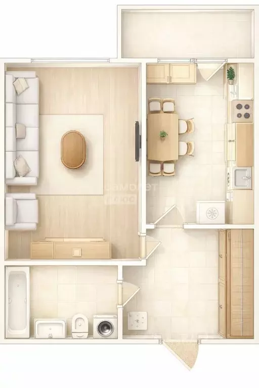 1-к кв. Омская область, Омск Мельничная ул., 87к1 (44.0 м) - Фото 1