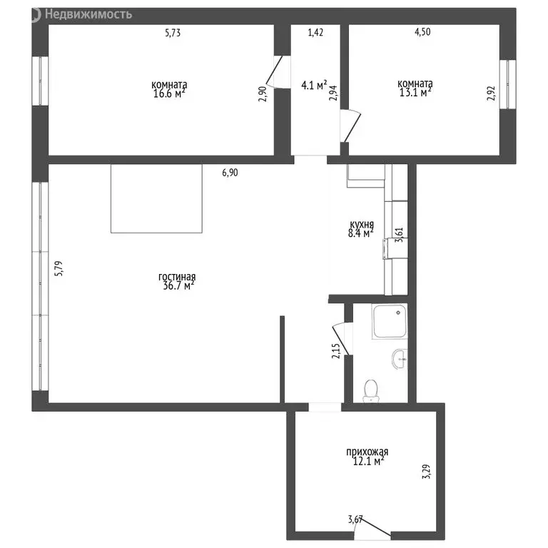3-комнатная квартира: Ставрополь, улица Дзержинского, 158 (110 м) - Фото 0