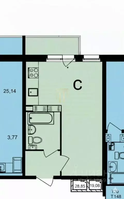 Студия Санкт-Петербург пос. Парголово, ул. Архитектора Белова, 5к1 ... - Фото 2