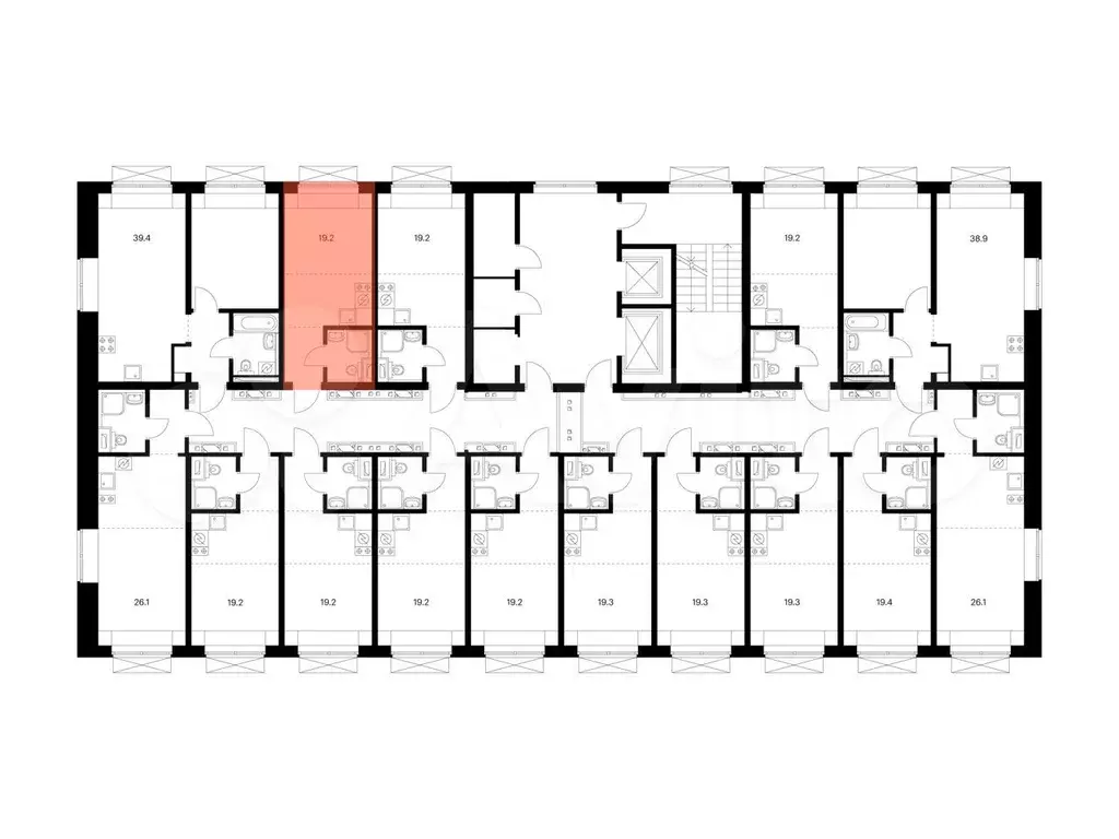 Квартира-студия, 19,2 м, 9/9 эт. - Фото 1