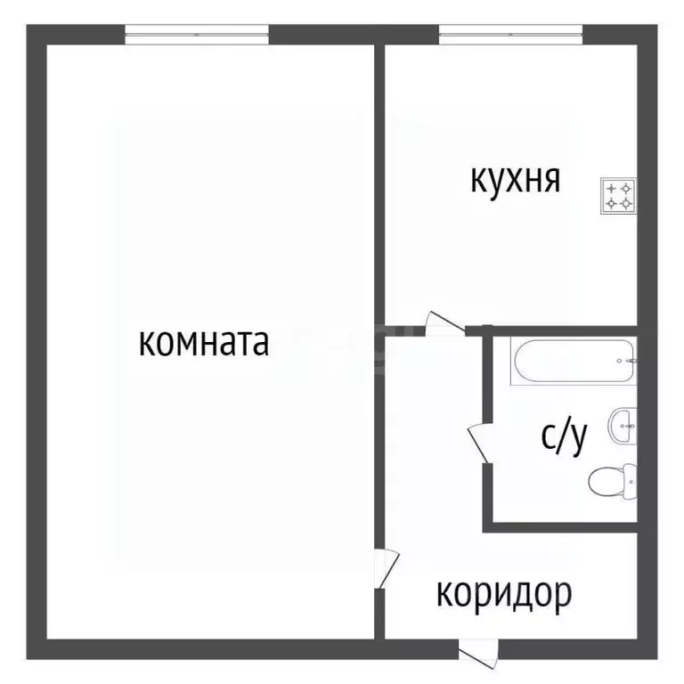 1-к кв. Курганская область, Курган ул. Урицкого, 151 (30.2 м) - Фото 2