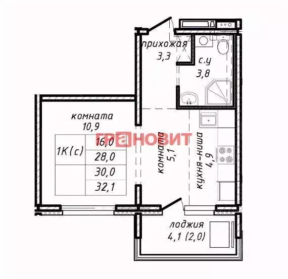 Квартира, 1 комната, 30 м - Фото 0