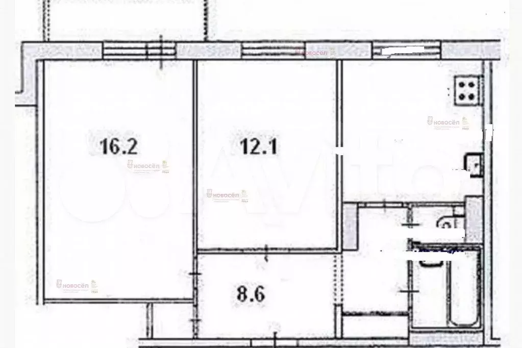 2-к. квартира, 52 м, 8/9 эт. - Фото 0