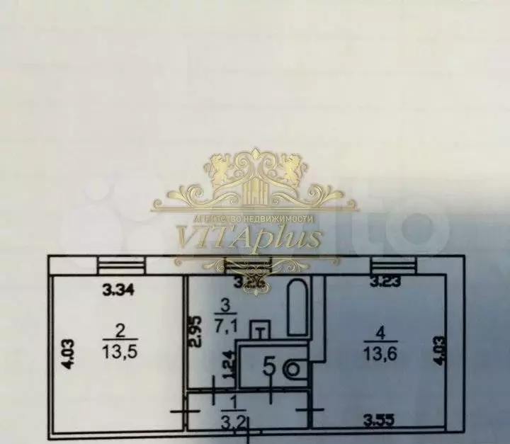 2-к. квартира, 39,3 м, 1/2 эт. - Фото 0