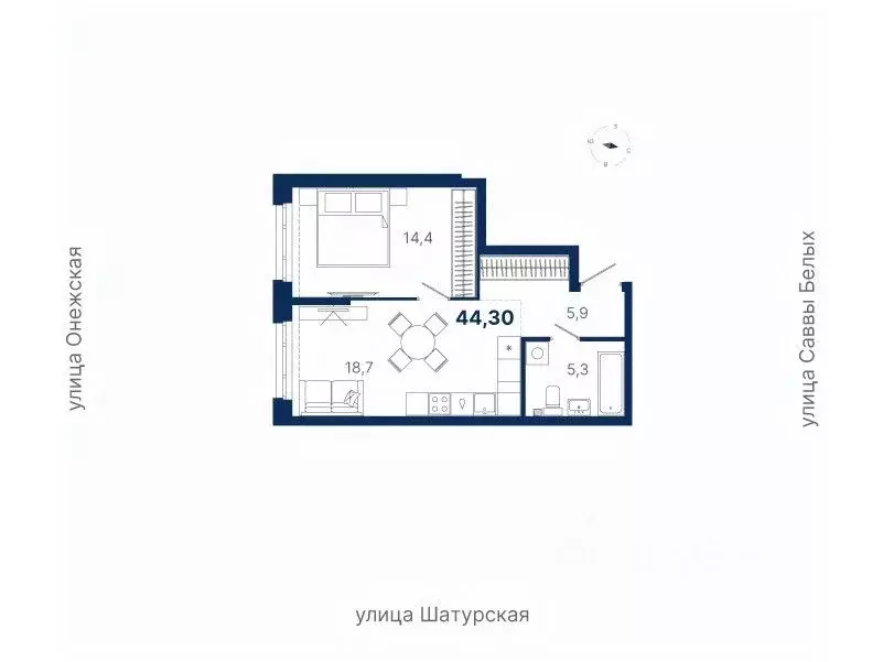 1-к кв. Свердловская область, Екатеринбург ул. Шатурская (44.3 м) - Фото 0