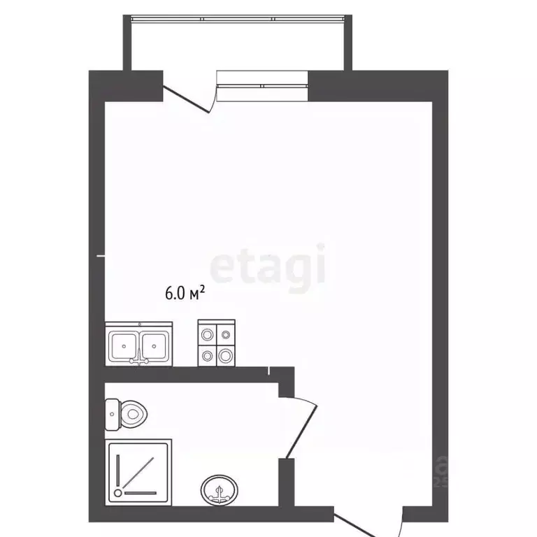 Студия Вологодская область, Вологда ул. Гагарина, 80Ак3 (22.6 м) - Фото 1