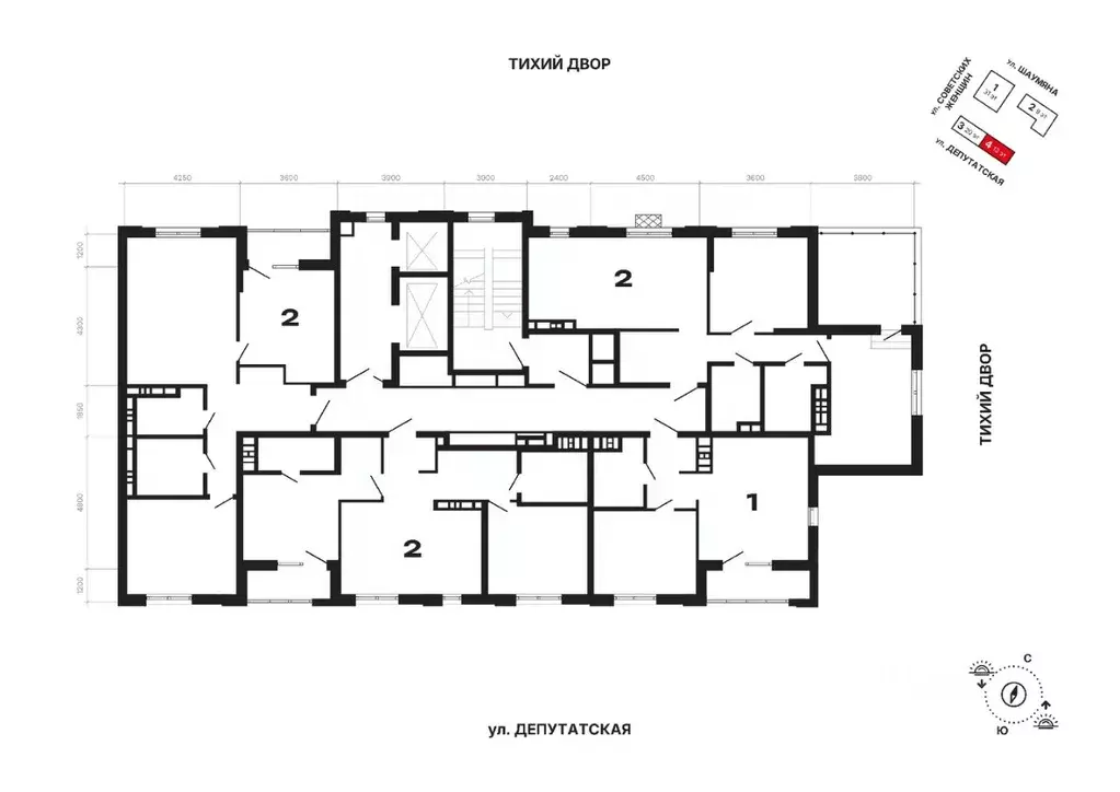 2-к кв. Свердловская область, Екатеринбург ул. Шаумяна, 11 (78.06 м) - Фото 2