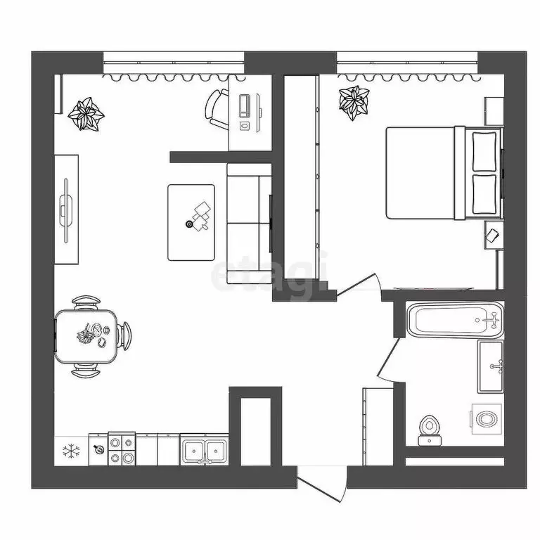 1-комнатная квартира: Тюмень, улица Виктора Тимофеева, 10 (35 м) - Фото 1