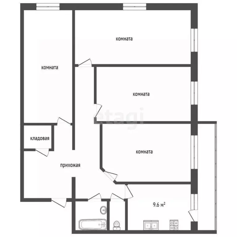 4-к кв. Татарстан, Набережные Челны ул. Академика Королева, 25Б (104.5 ... - Фото 1