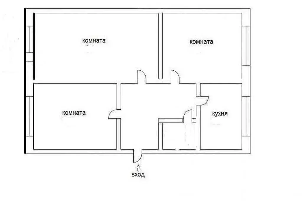 3-комнатная квартира: Курган, Акмолинская улица, 30 (46.1 м) - Фото 1