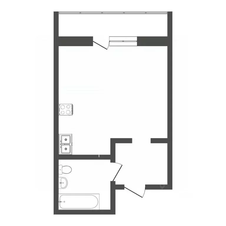 Студия Тюменская область, Тюмень ул. Червишевский Тракт, 47к2 (24.5 м) - Фото 1