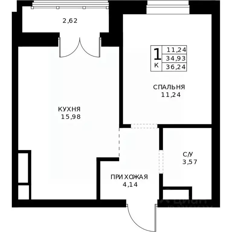 1-к кв. Нижегородская область, Нижний Новгород Ленгородок мкр, Мед ... - Фото 2