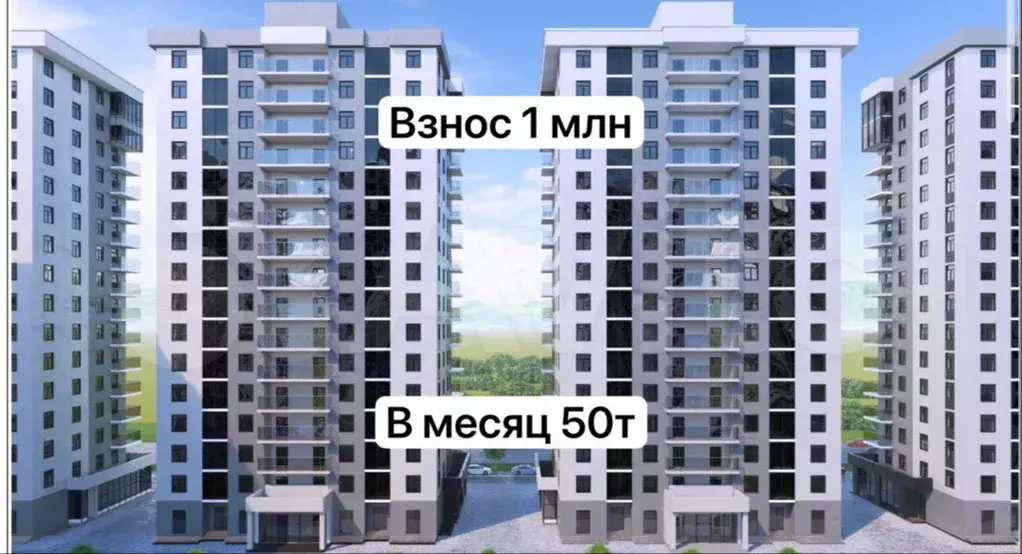 2-к. квартира, 58,5 м, 3/16 эт. - Фото 1