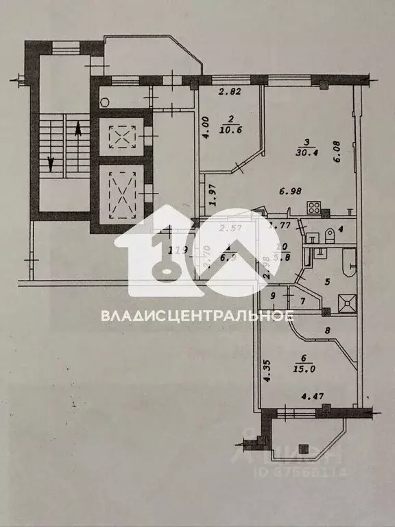 2-к кв. Новосибирская область, Новосибирск ул. Галущака, 1 (91.0 м) - Фото 1