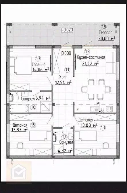 Дом в Севастополь Интеграл СТ,  (120 м) - Фото 1