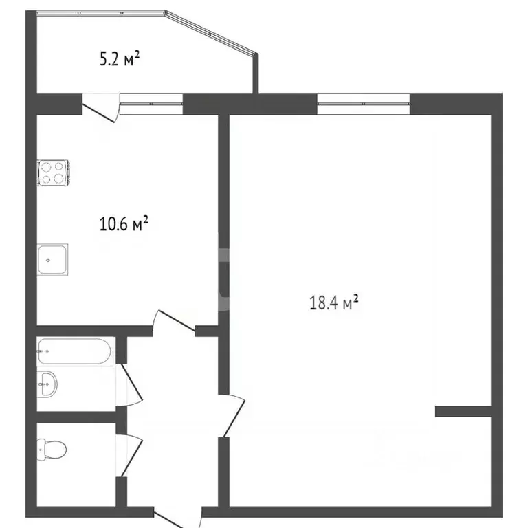 1-к кв. Ханты-Мансийский АО, Сургут ул. Крылова, 32 (36.5 м) - Фото 1