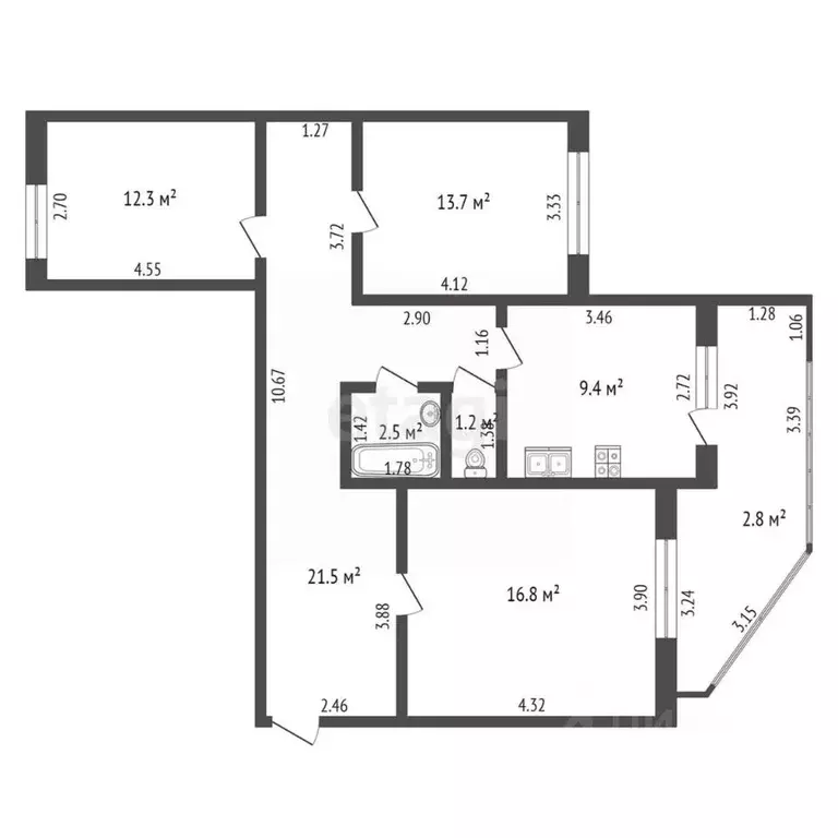 3-к кв. Забайкальский край, Чита Советская ул., 25 (77.4 м) - Фото 1