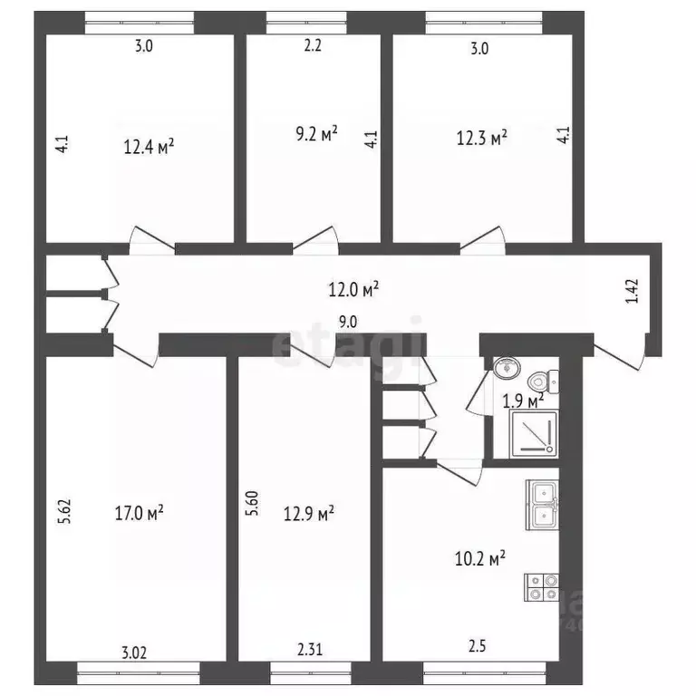 4-к кв. Крым, Евпатория ул. 13 Ноября (92.4 м) - Фото 2