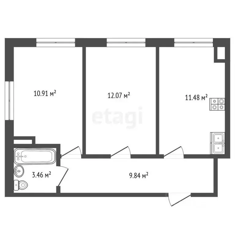 2-к кв. Ставропольский край, Кисловодск ул. Пушкина (51.45 м) - Фото 1